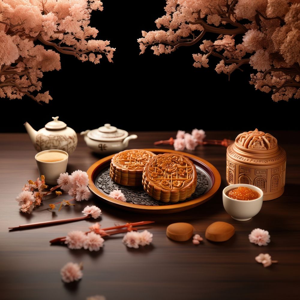 Mooncake flower plant food. AI generated Image by rawpixel. 