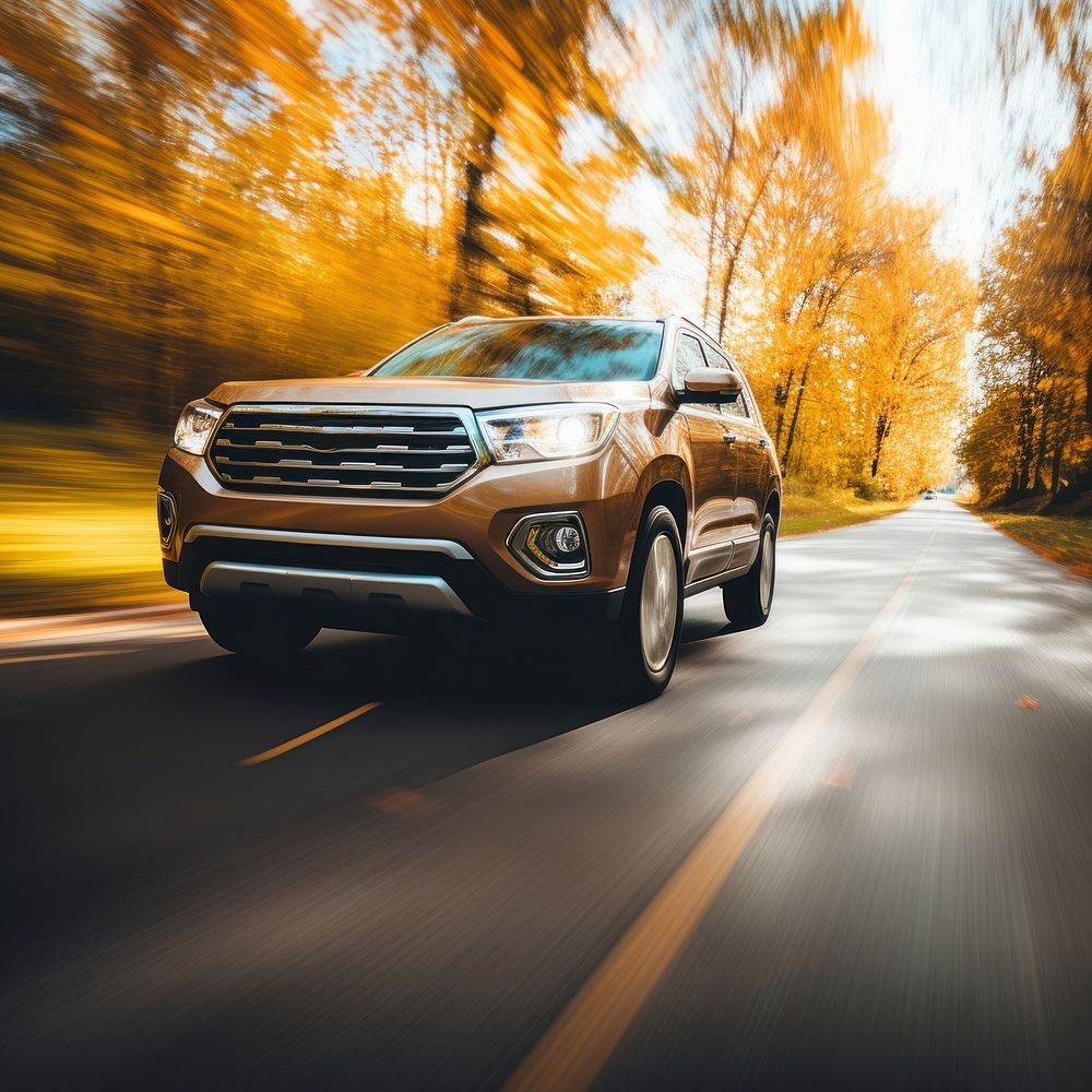 SUV driving fast vehicle car suv. AI generated Image by rawpixel.