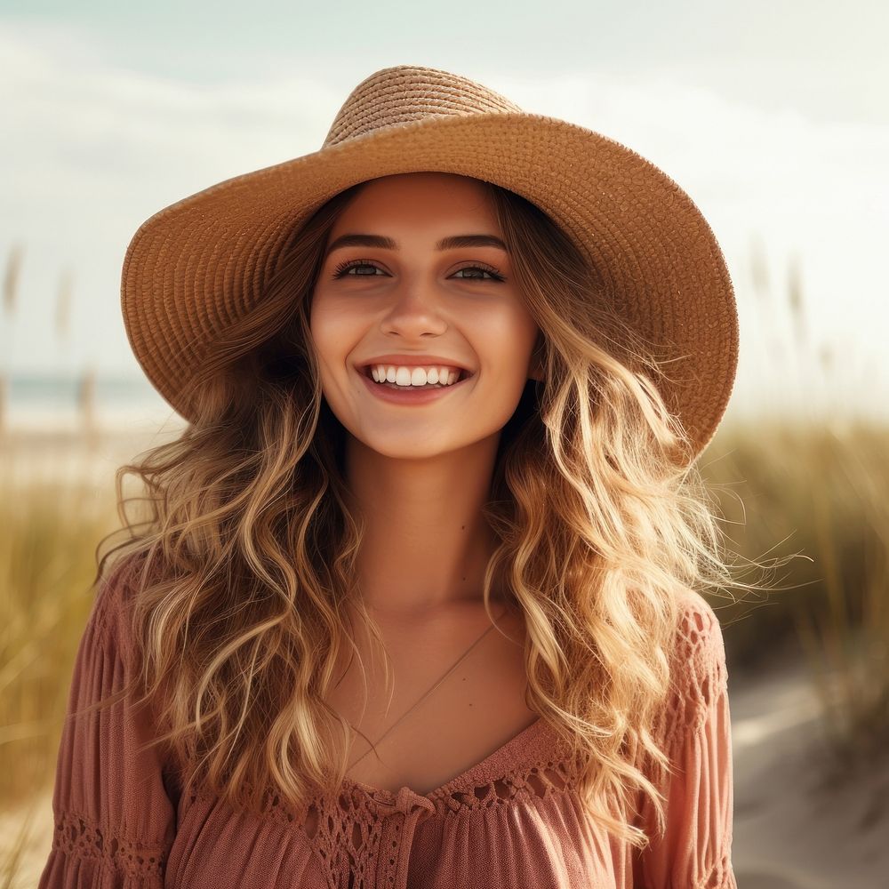 Portrait smiling beach smile. 