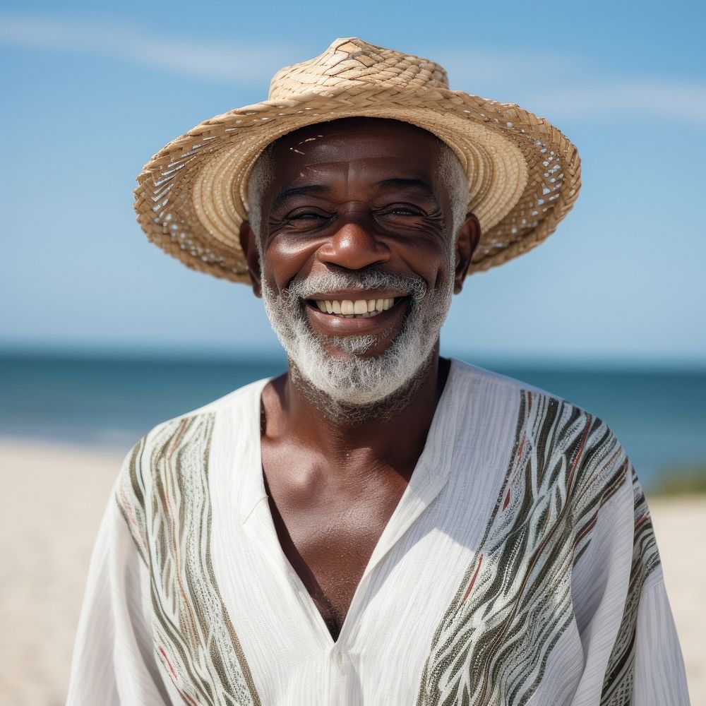 Portrait smiling beach adult. AI generated Image by rawpixel.