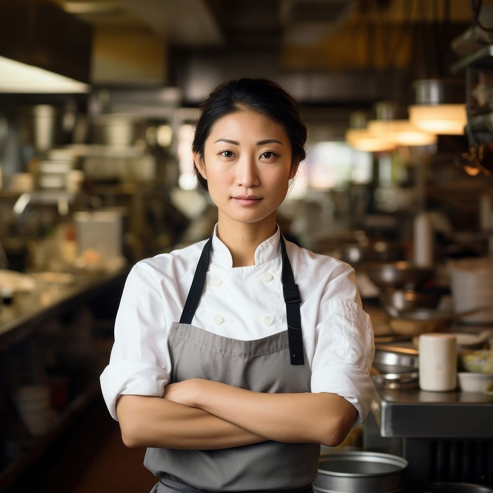 Chef restaurant portrait kitchen. AI generated Image by rawpixel.