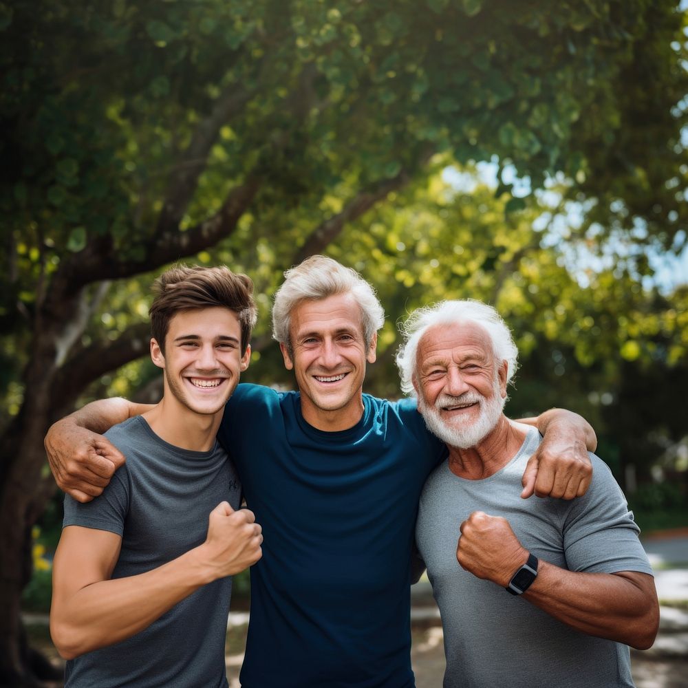 Happy family portrait laughing outdoors. AI generated Image by rawpixel.