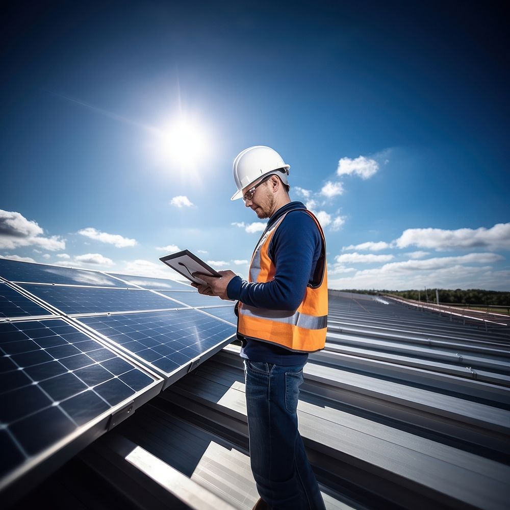 Engineering man outdoors helmet sky. AI generated Image by rawpixel.