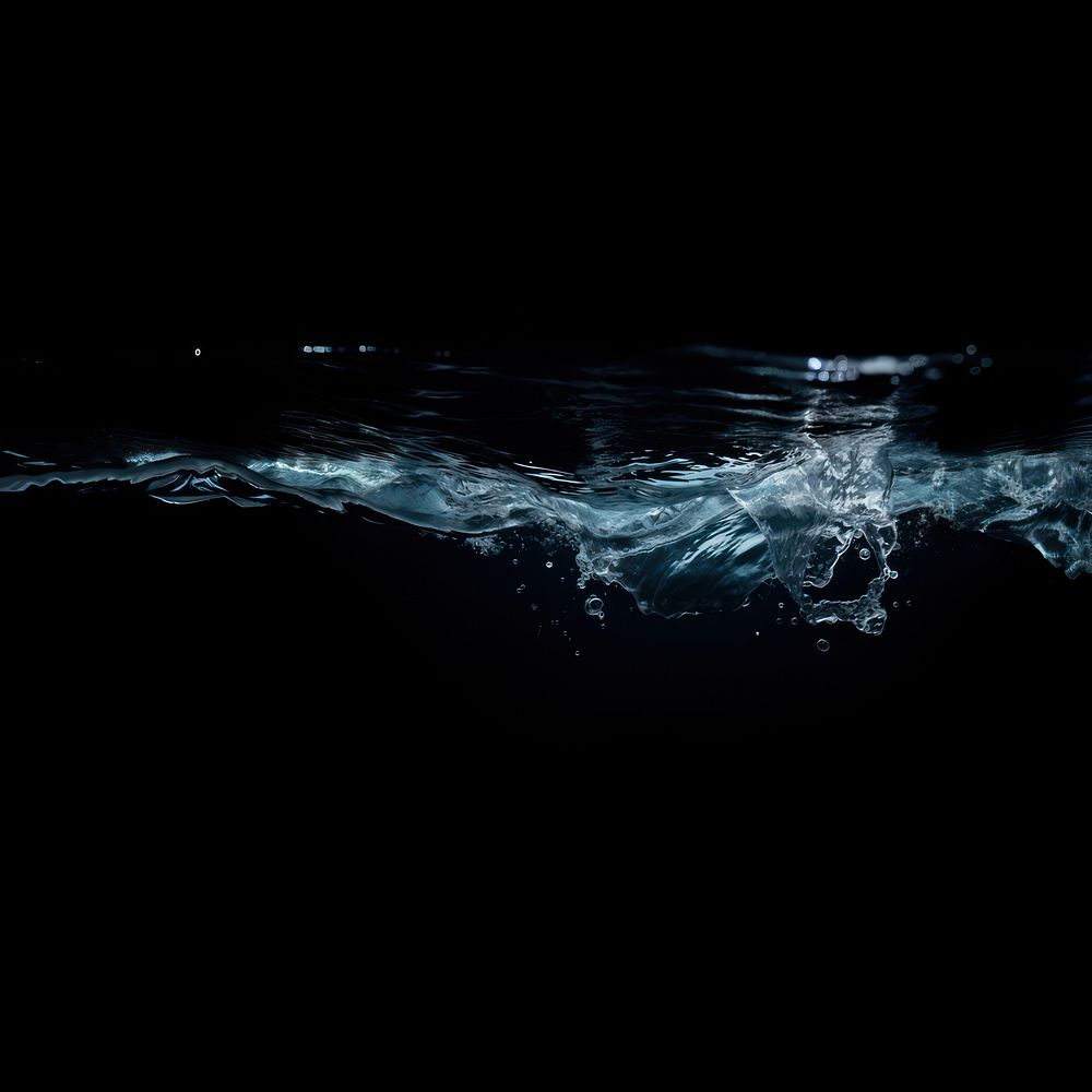 Water surface effect, black background, AI generated image by rawpixel
