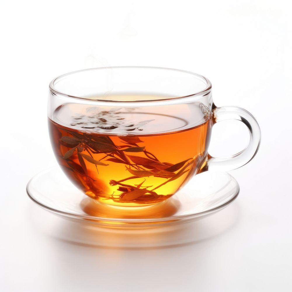 Hot aromatic tea cup saucer glass. AI generated Image by rawpixel.