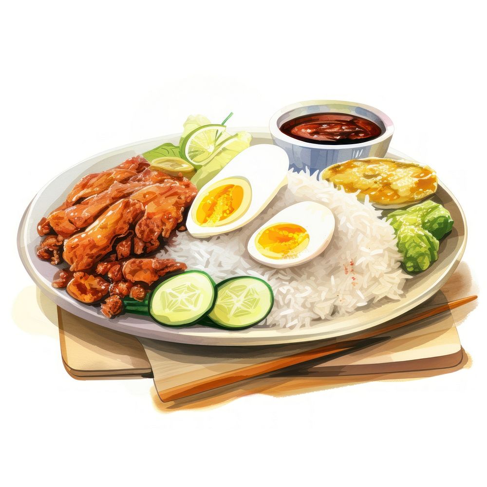 Malaysia Nasi Lemak food lunch meal. AI generated Image by rawpixel.