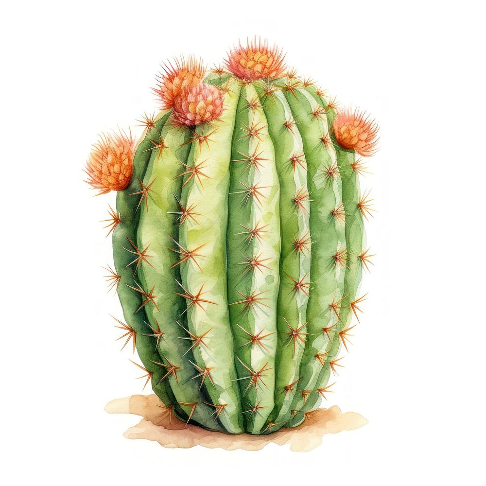 Cactus illustration plant white background freshness. AI generated Image by rawpixel.