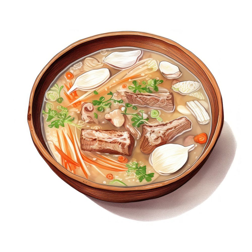 Ox Bone Soup food soup plate. AI generated Image by rawpixel.