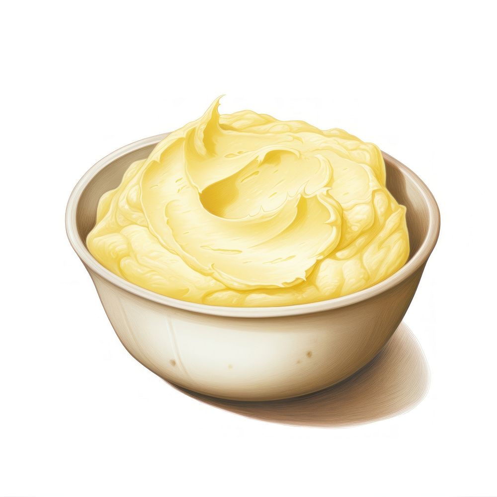 Creamy Buttery Mashed Potato cream dessert butter. AI generated Image by rawpixel.
