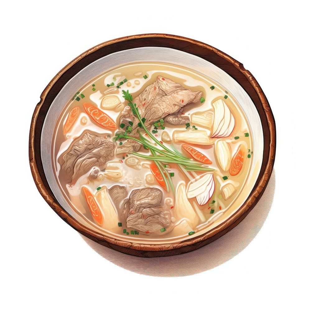 Ox Bone Soup food soup meal. AI generated Image by rawpixel.