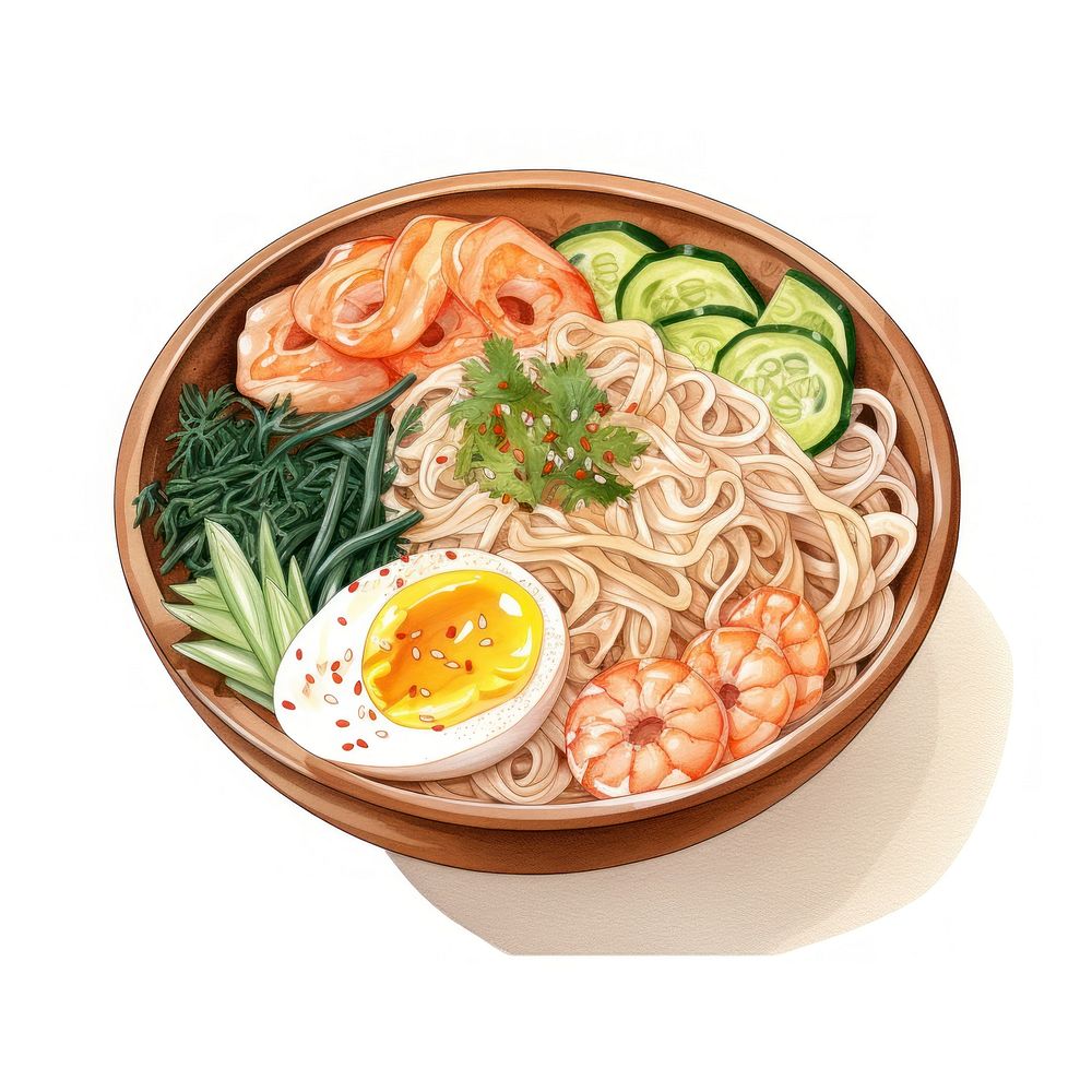 Kongguksu food noodle plate meal. AI generated Image by rawpixel.