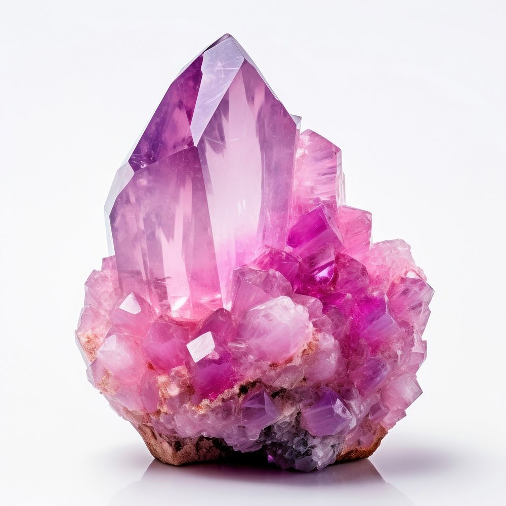 Pink Crystal amethyst mineral crystal. AI generated Image by rawpixel.