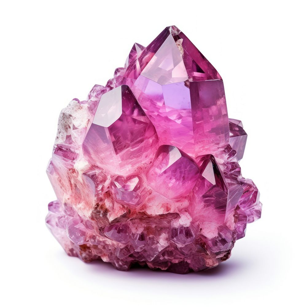 Pink Crystal amethyst mineral crystal. AI generated Image by rawpixel.
