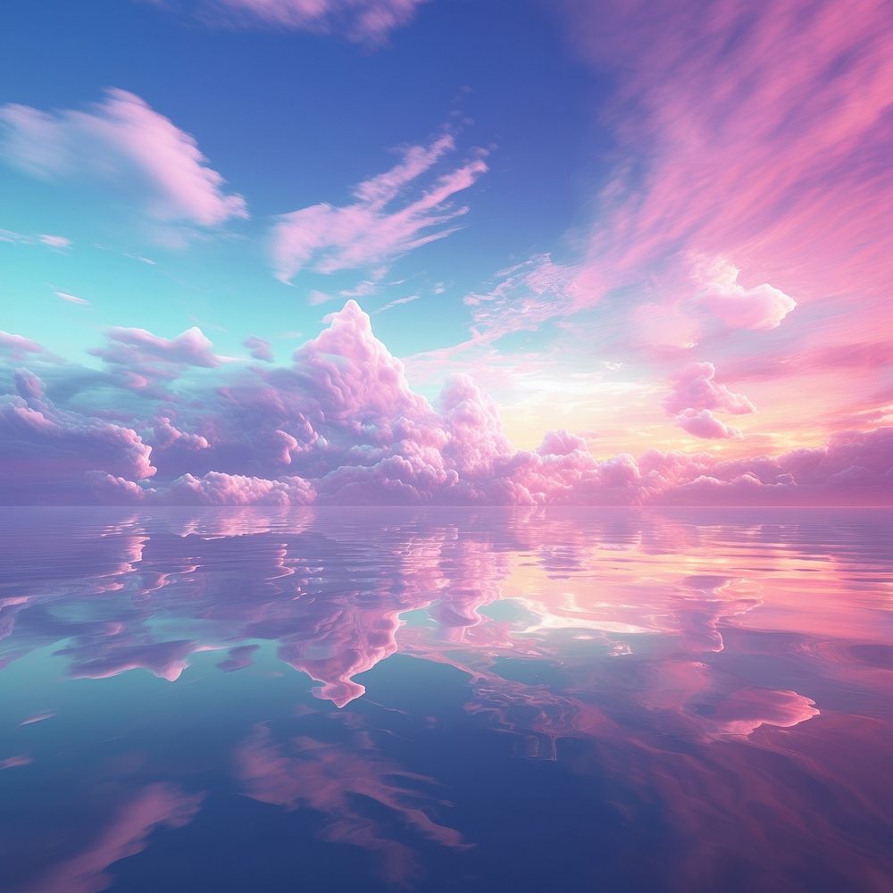 Irridescent sky sunlight outdoors nature. AI generated Image by rawpixel.