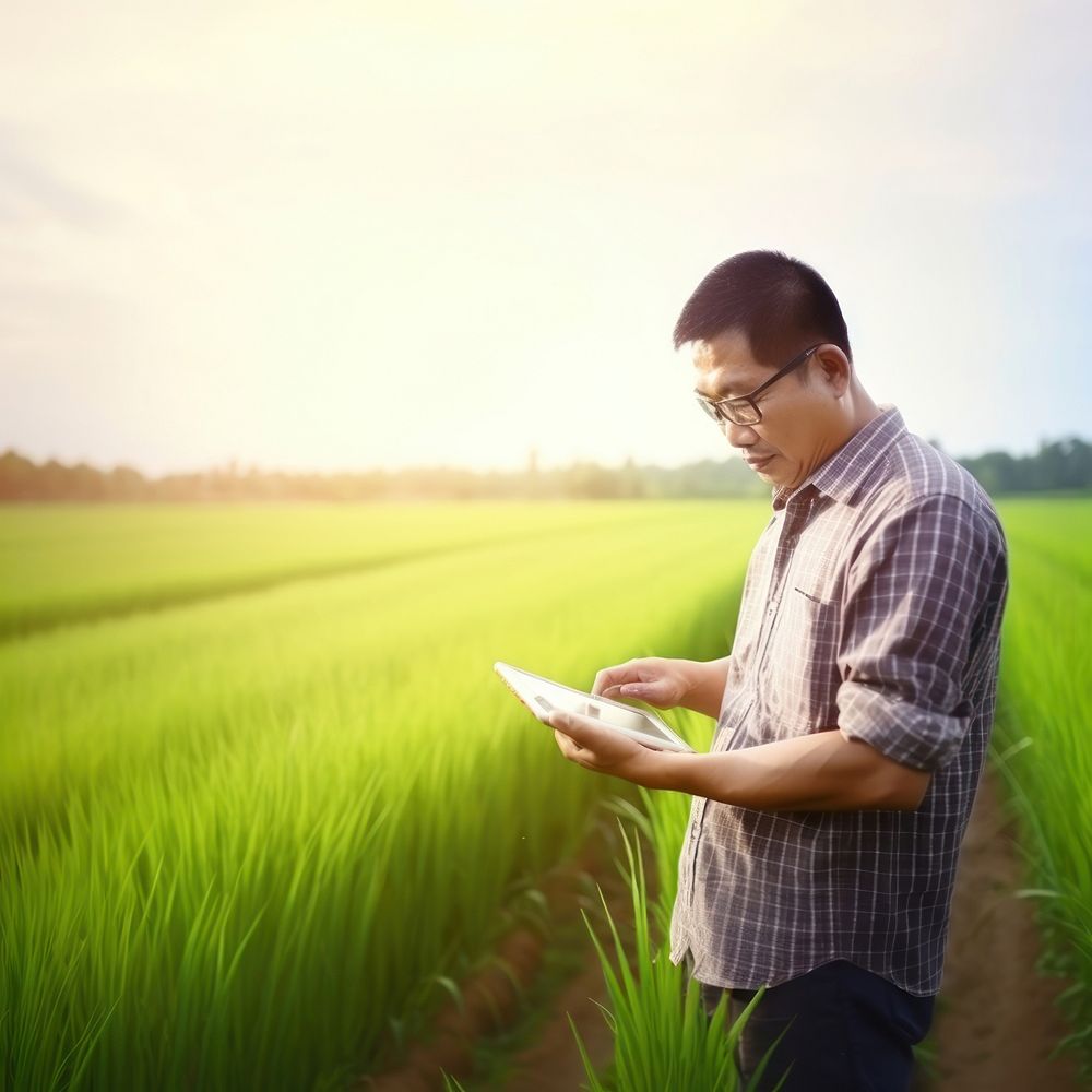 Farmer field outdoors working. AI generated Image by rawpixel.