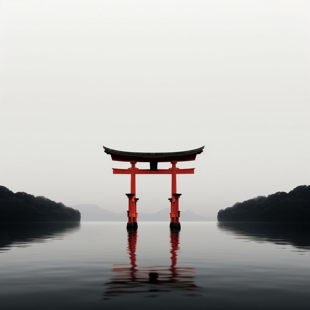 Simple Minimalist Torii torii spirituality architecture. AI generated Image by rawpixel.