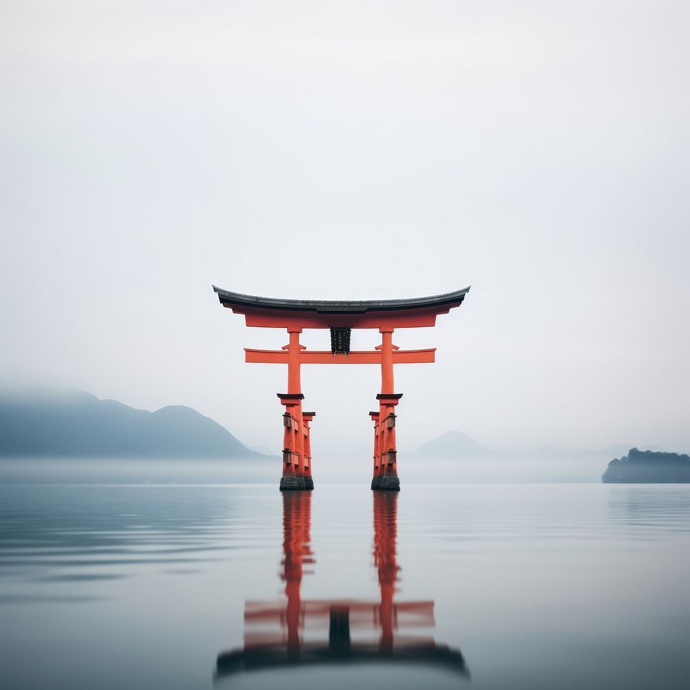 Simple Minimalist Torii torii spirituality architecture. AI generated Image by rawpixel.