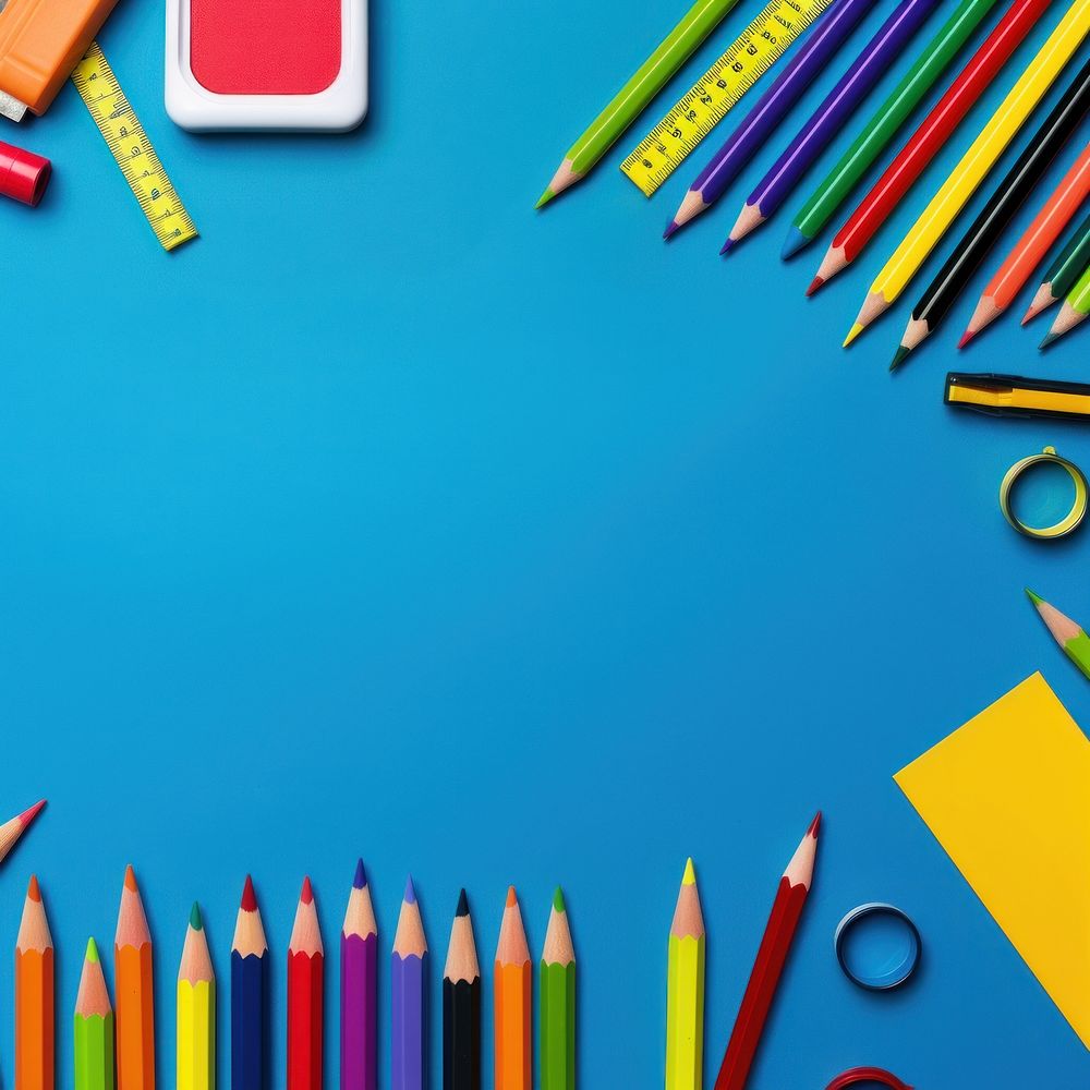 Colorful stationery pencil backgrounds crayon. 