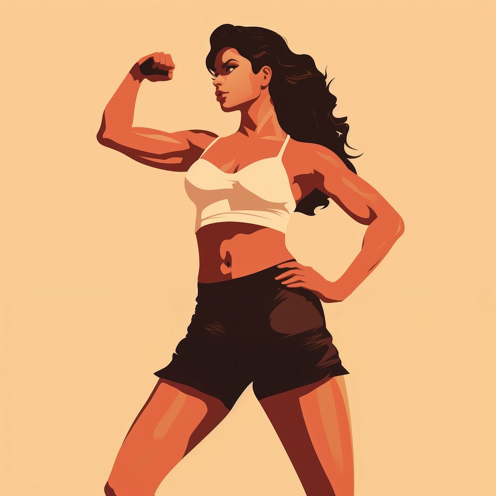 Shorts adult women determination. AI generated Image by rawpixel.
