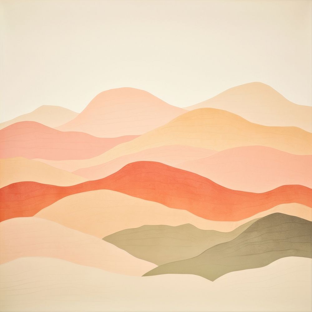 Minimal simple mountains art abstract painting. AI generated Image by rawpixel.