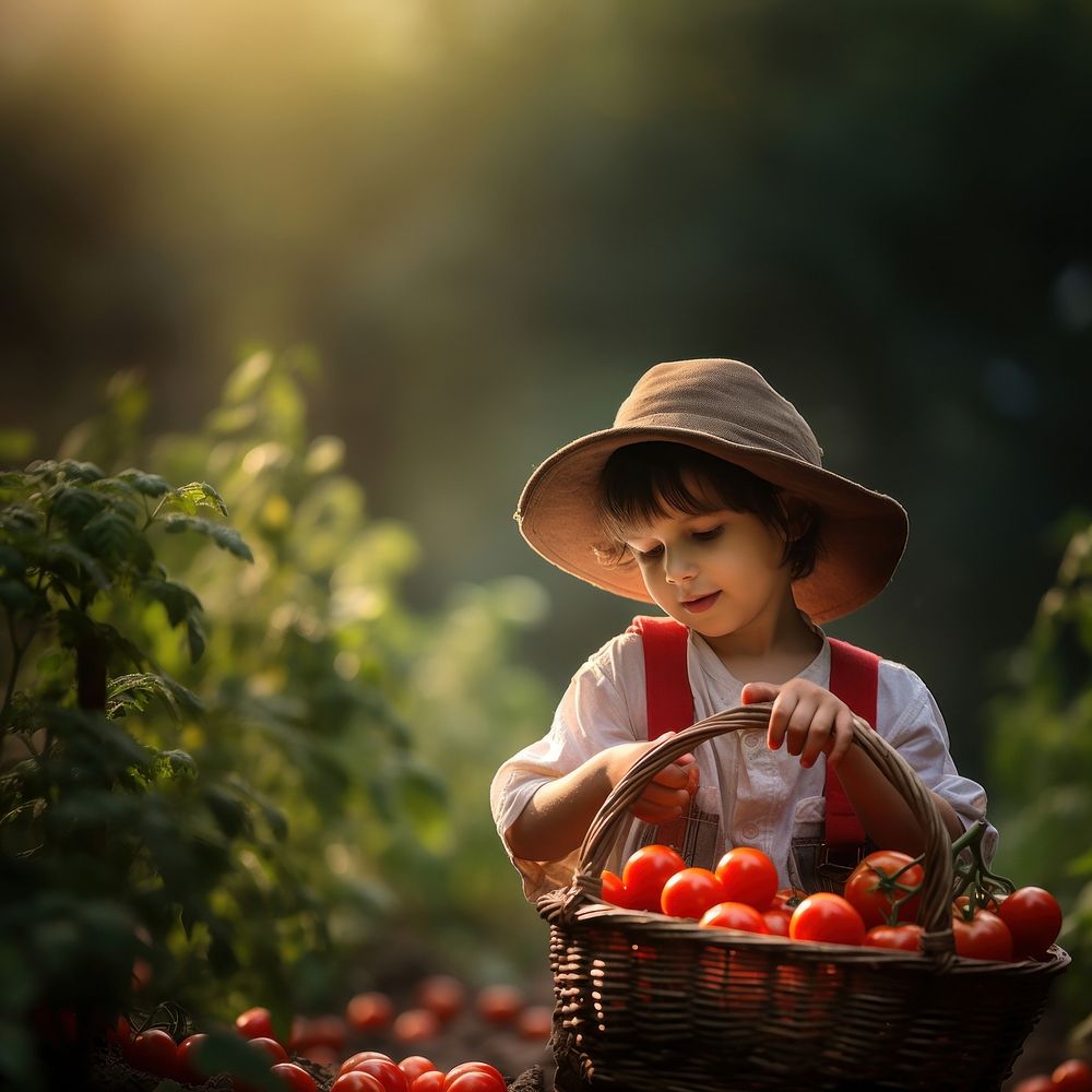 Tomato baby agriculture harvesting. AI generated Image by rawpixel.