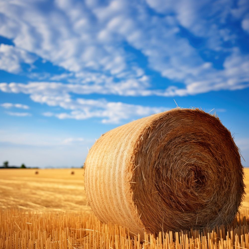 Hay bale agriculture outdoors nature. AI generated Image by rawpixel.