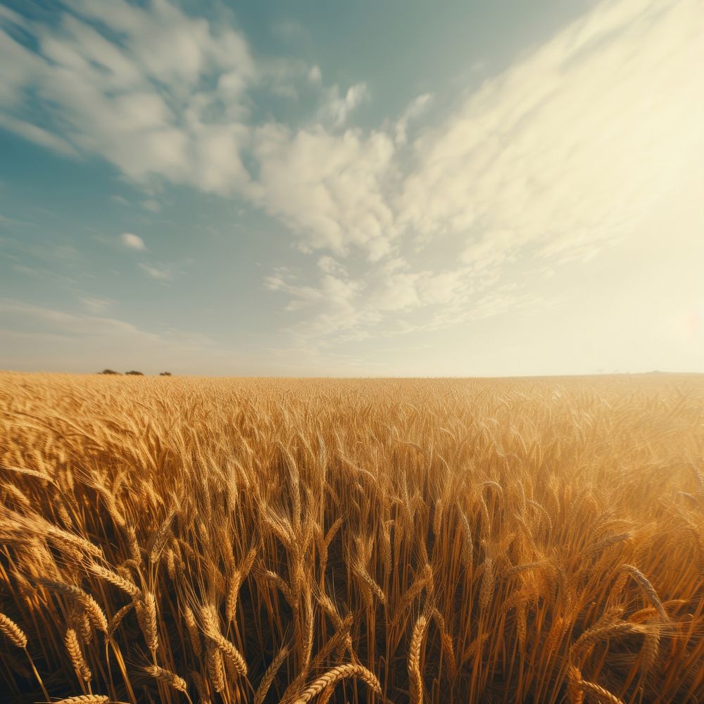 Wheat field agriculture outdoors horizon. AI generated Image by rawpixel.