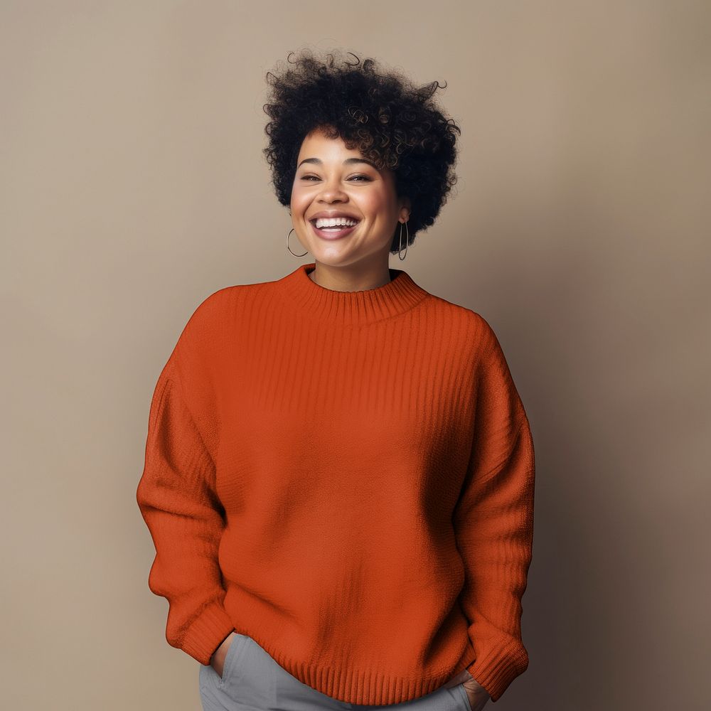 Sweater laughing smile white. AI generated Image by rawpixel.