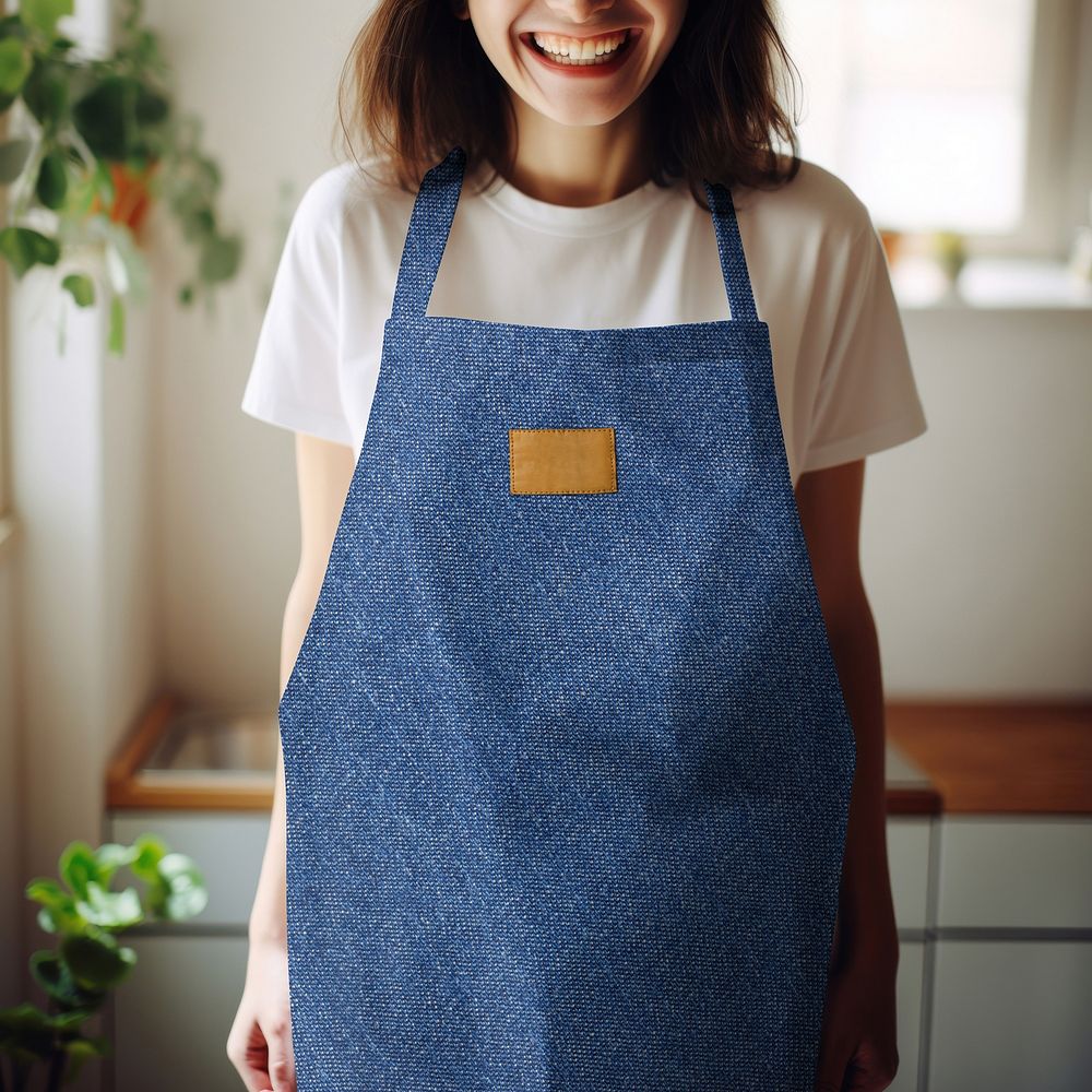 Denim kitchen apron, design resource