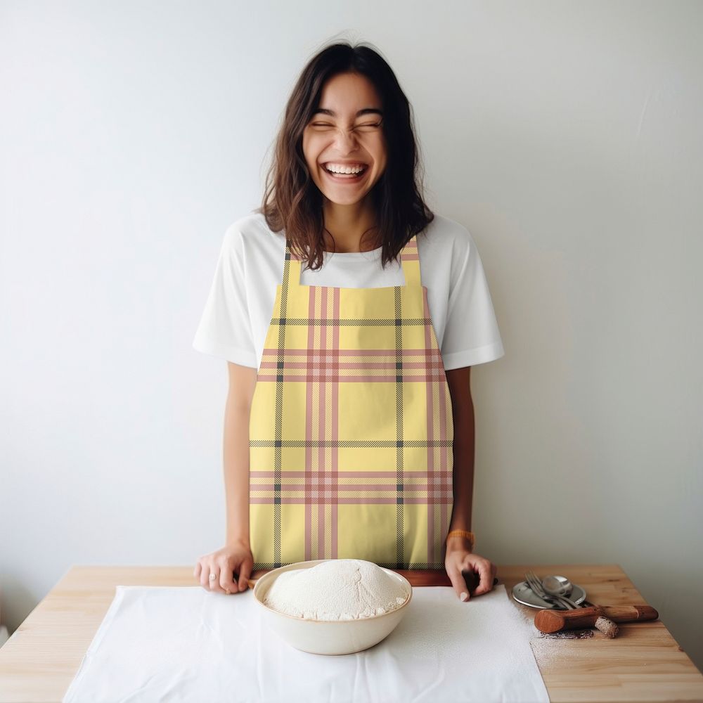 Baking apron mockup, fabric design psd