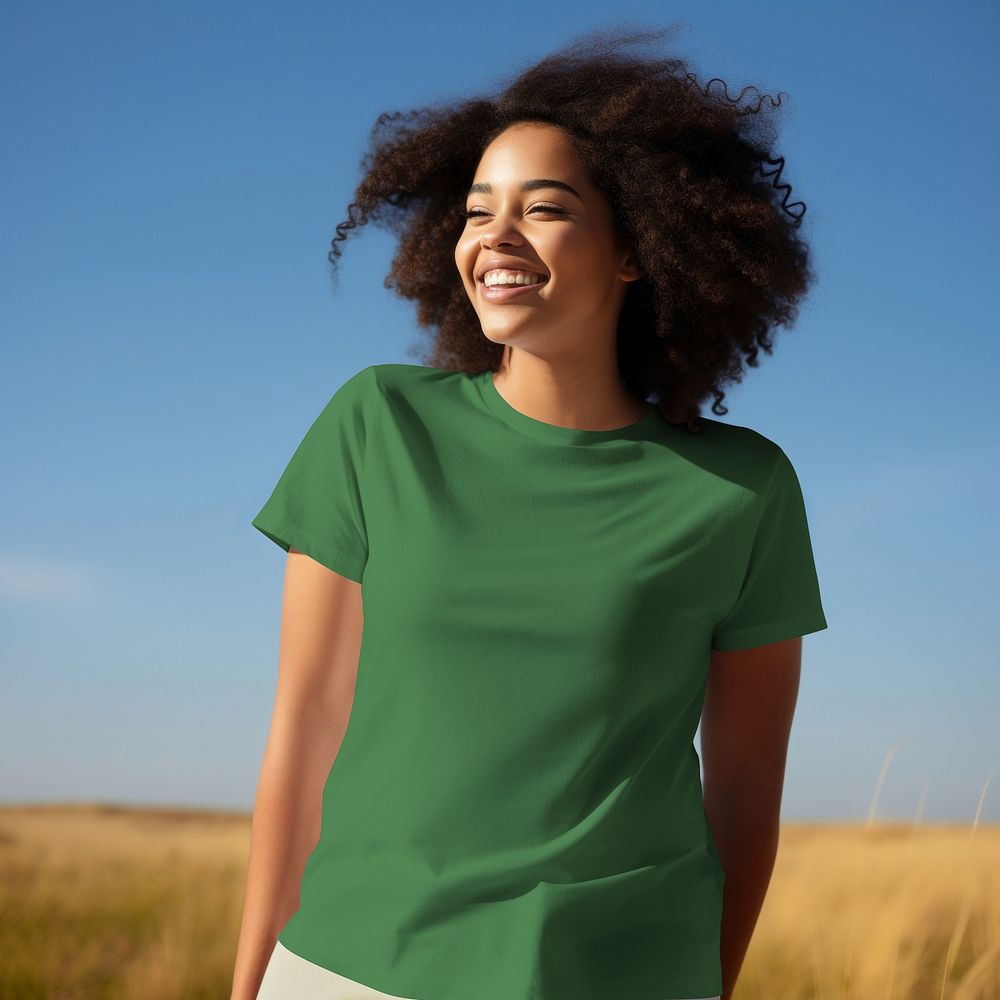 Green casual t-shirt, design resource