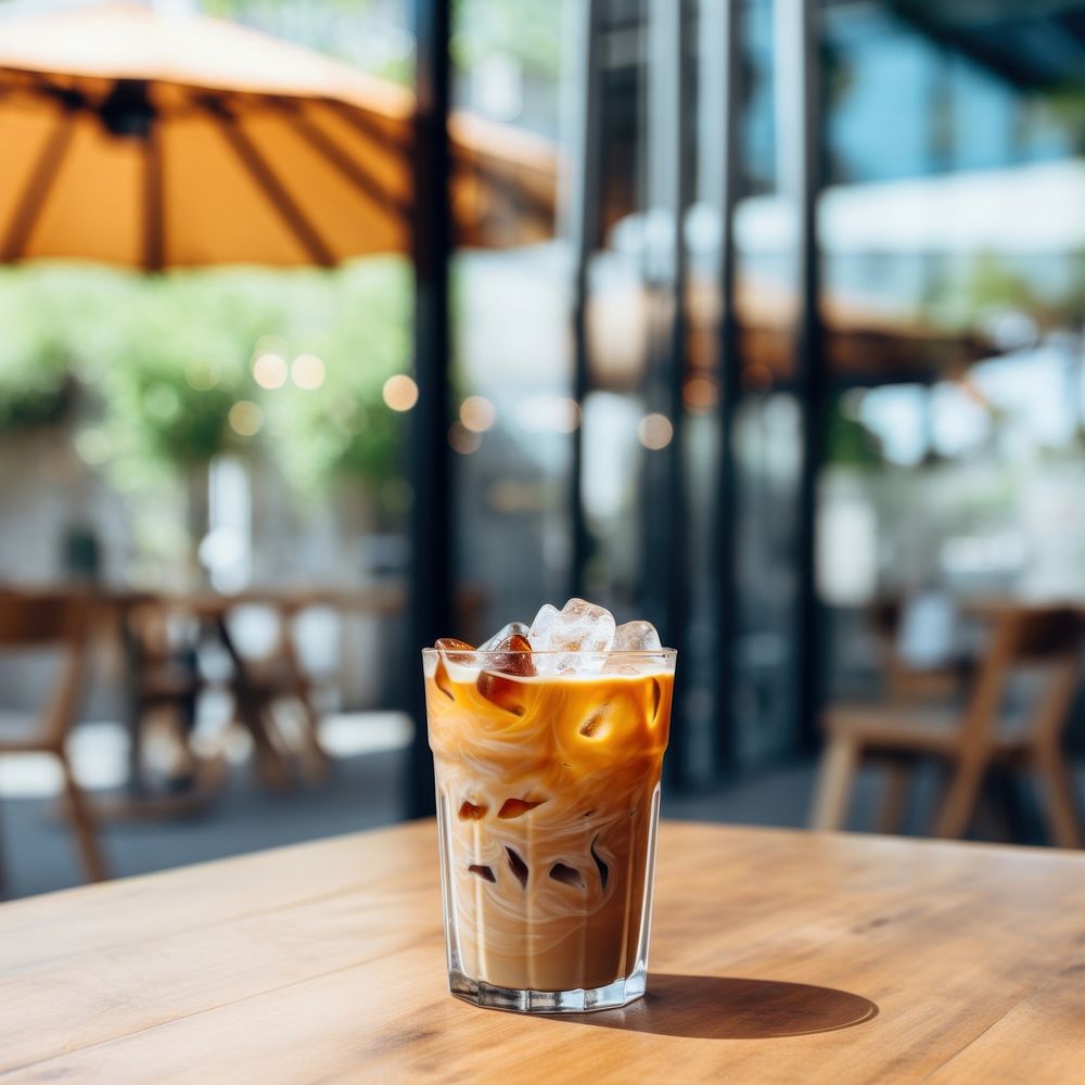 Iced latte coffee dessert drink. AI generated Image by rawpixel.