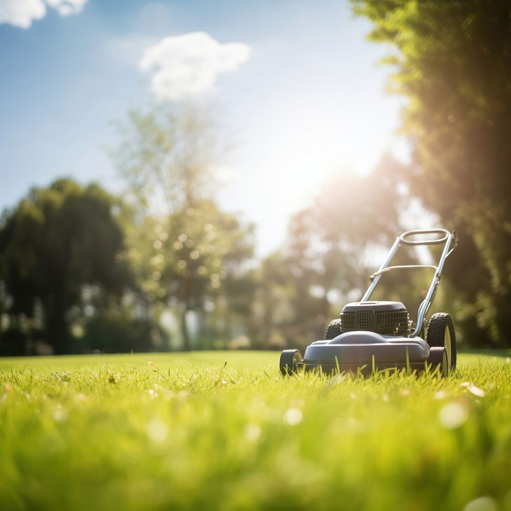 Lawnmower plant grass day. AI generated Image by rawpixel.