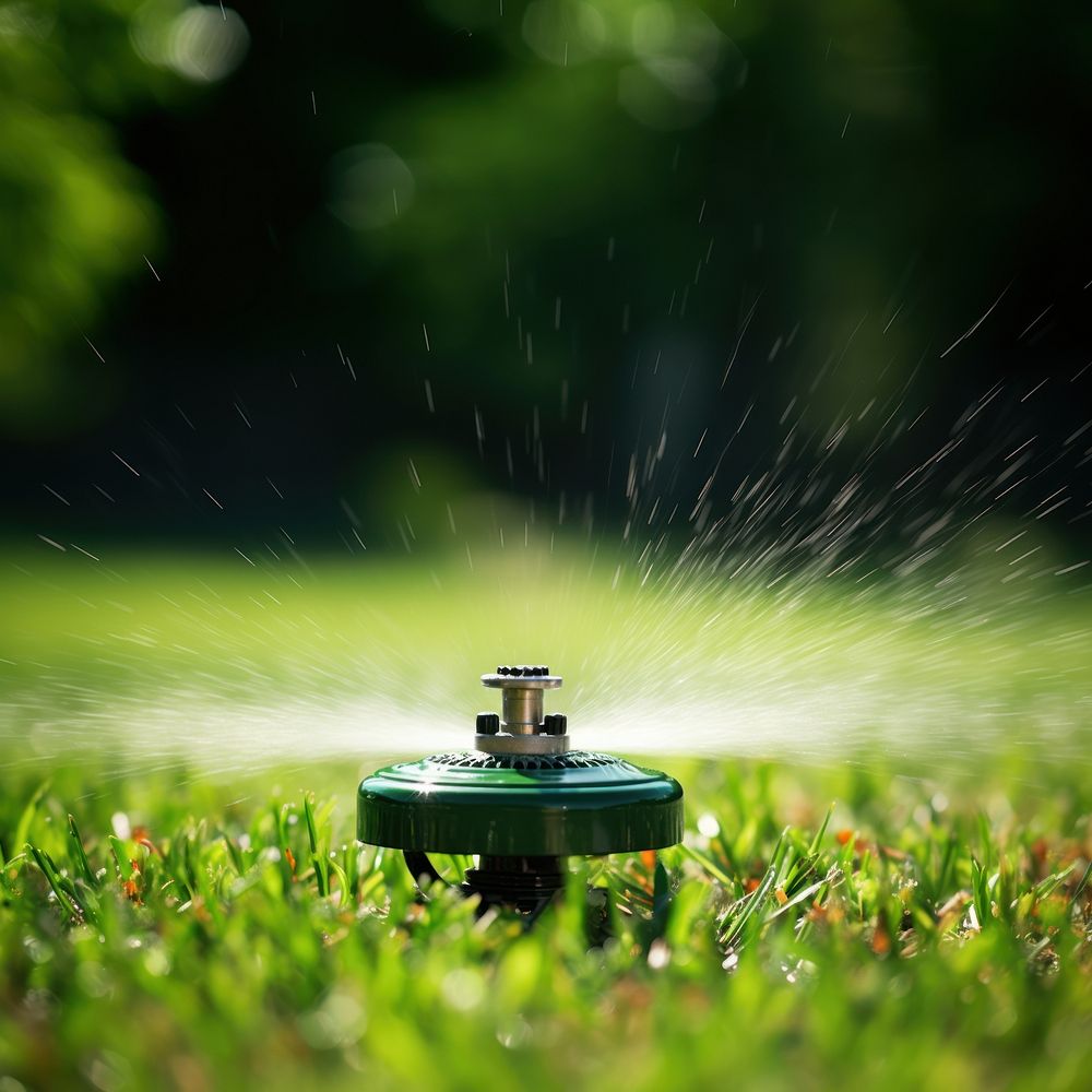 Sprinkler grass plant lawn. 