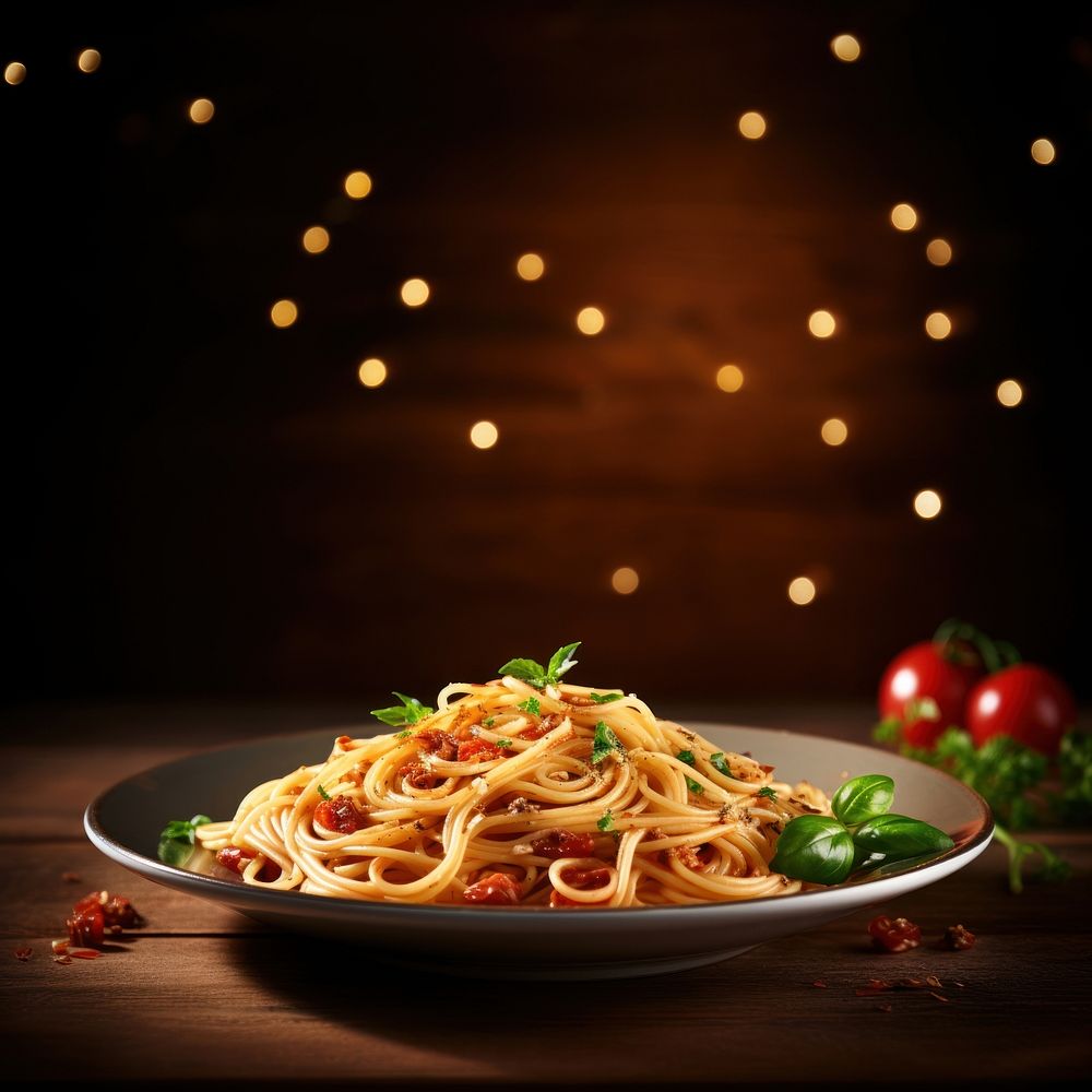 Spaghetti plate pasta table. AI | Premium Photo - rawpixel