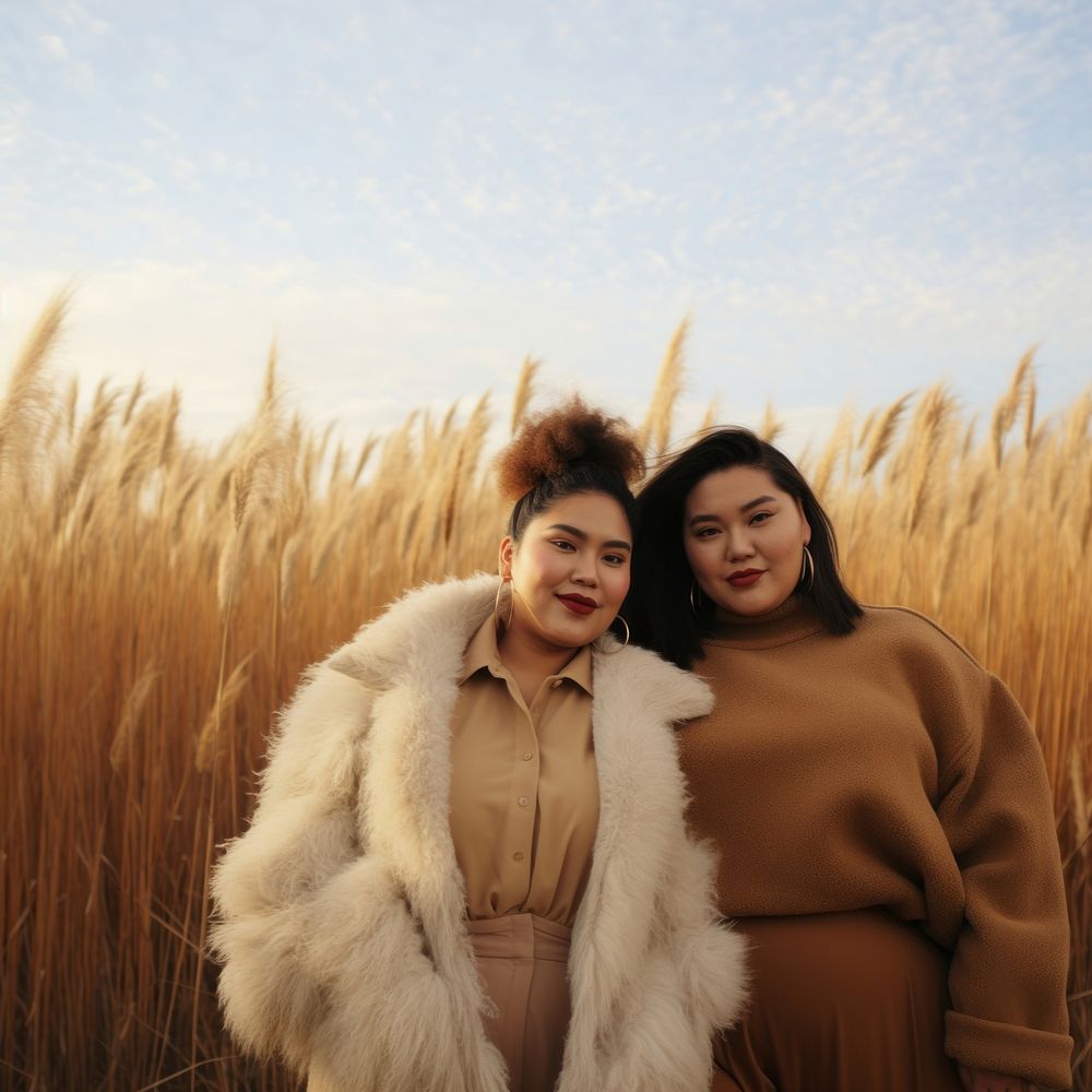 Autumn clothing field grass portrait. AI generated Image by rawpixel.