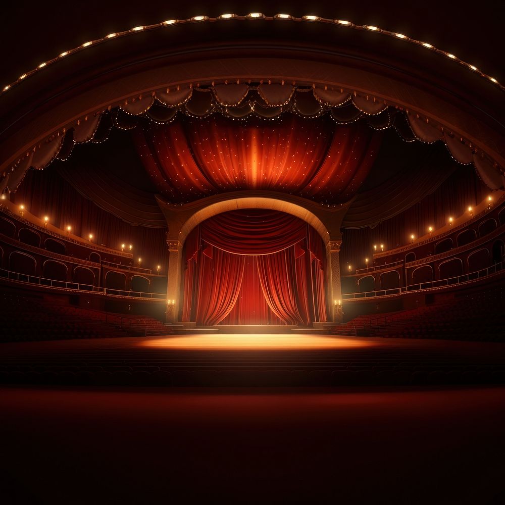 3d illustration of a theater stage in style of rendering.  
