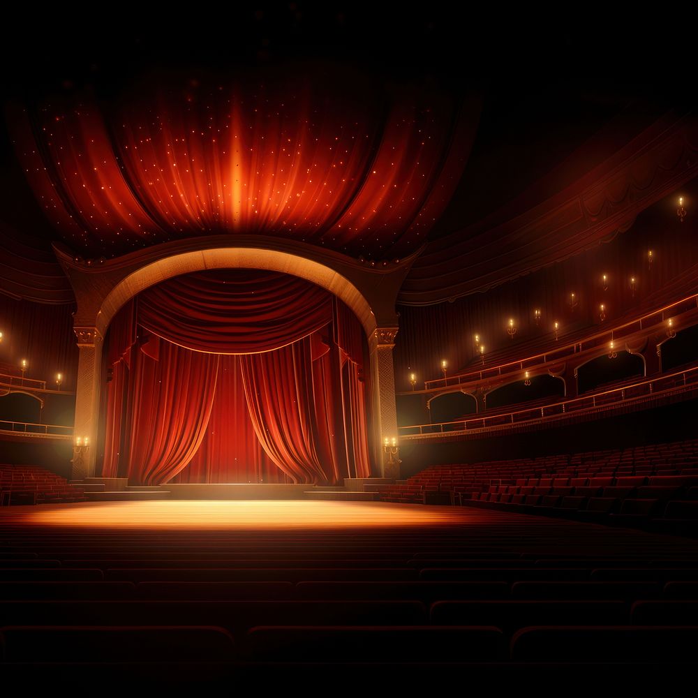 3d illustration of a theater stage in style of rendering.  