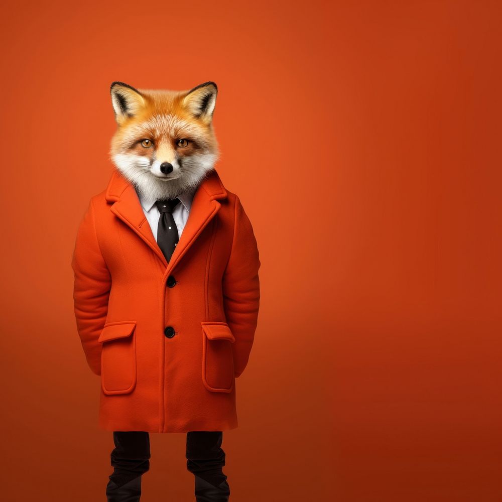 Coat fox wildlife portrait. AI generated Image by rawpixel.