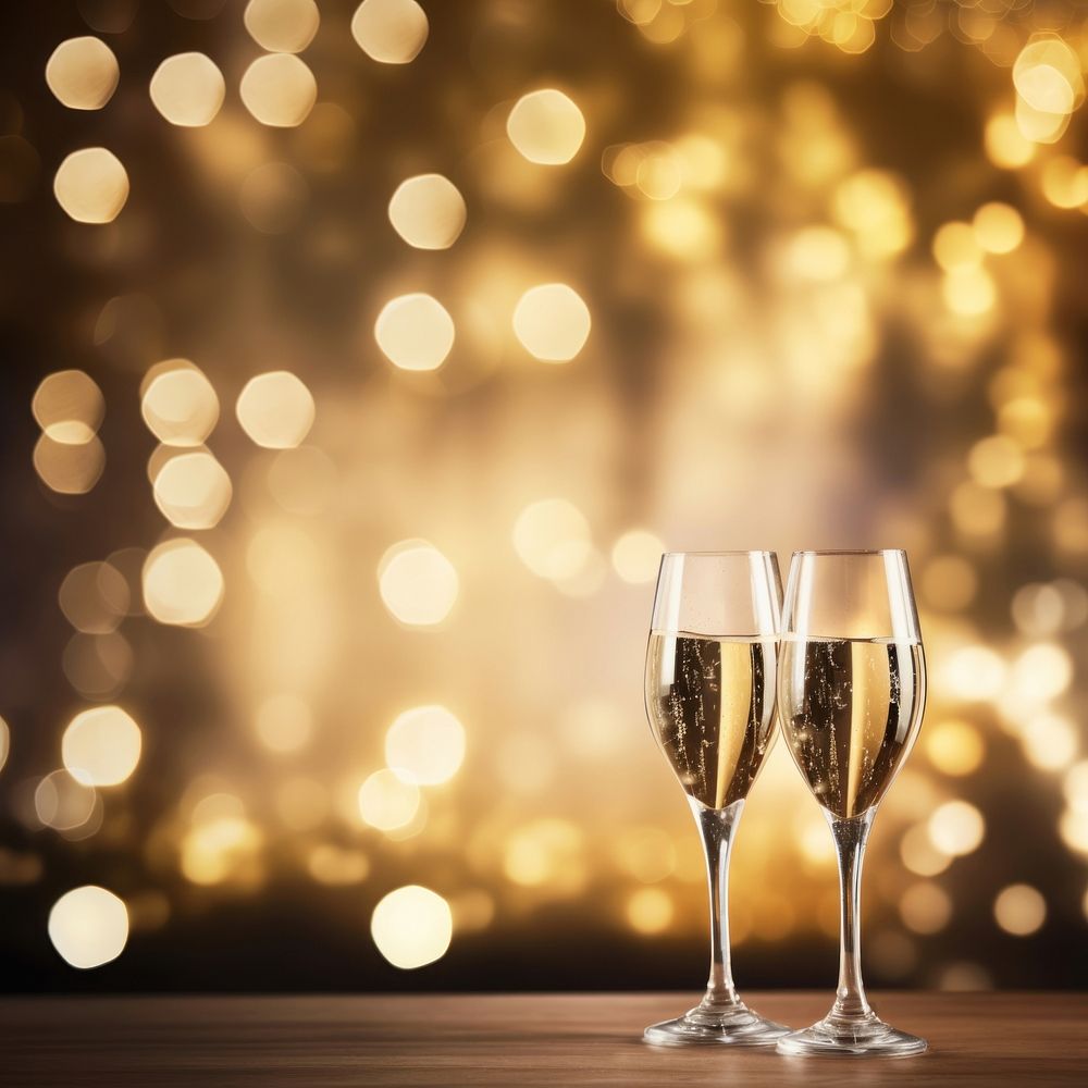 Champagne glasses christmas drink wine. AI generated Image by rawpixel.