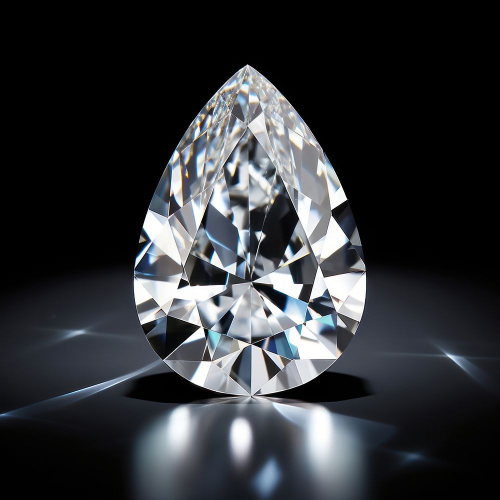PEAR SHAPE DIAMOND diamond gemstone jewelry. AI generated Image by rawpixel.