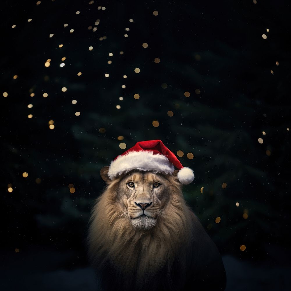 Christmas outdoors mammal animal. AI generated Image by rawpixel.