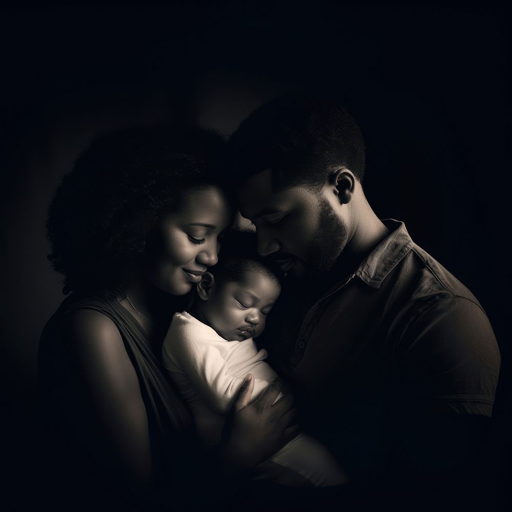 Family black people baby portrait. AI generated Image by rawpixel.