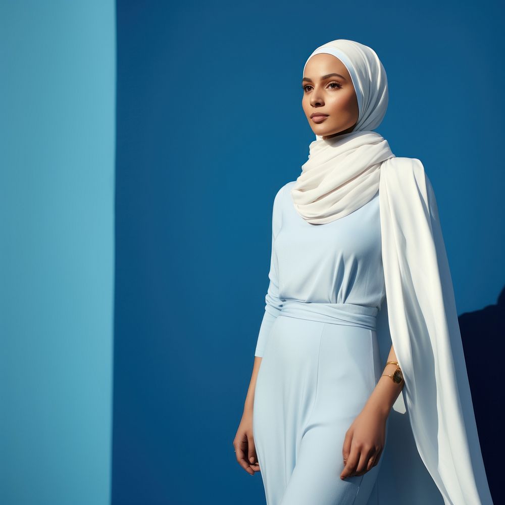 Muslim female headscarf looking dress. AI generated Image by rawpixel.