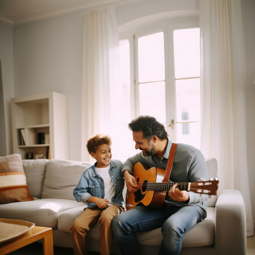 Guitar musician adult togetherness. AI generated Image by rawpixel.