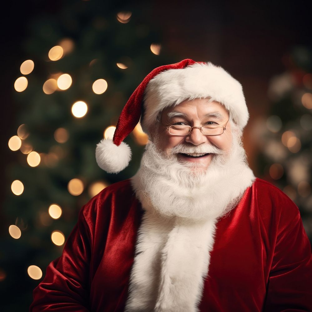 Santa Claus christmas smiling tree. AI generated Image by rawpixel.