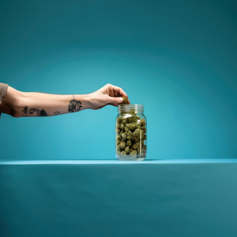 Blue jar container medicine. AI generated Image by rawpixel.