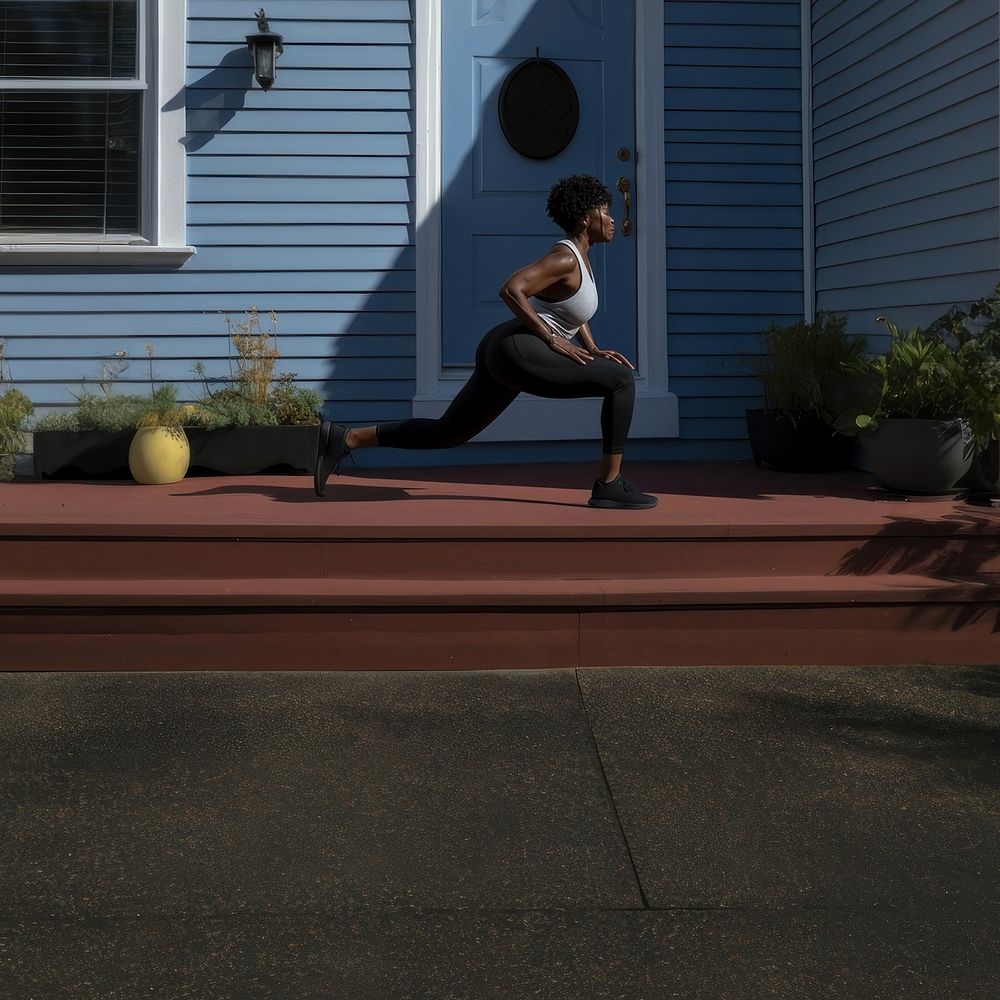 Woman exercise footwear sports plant. 