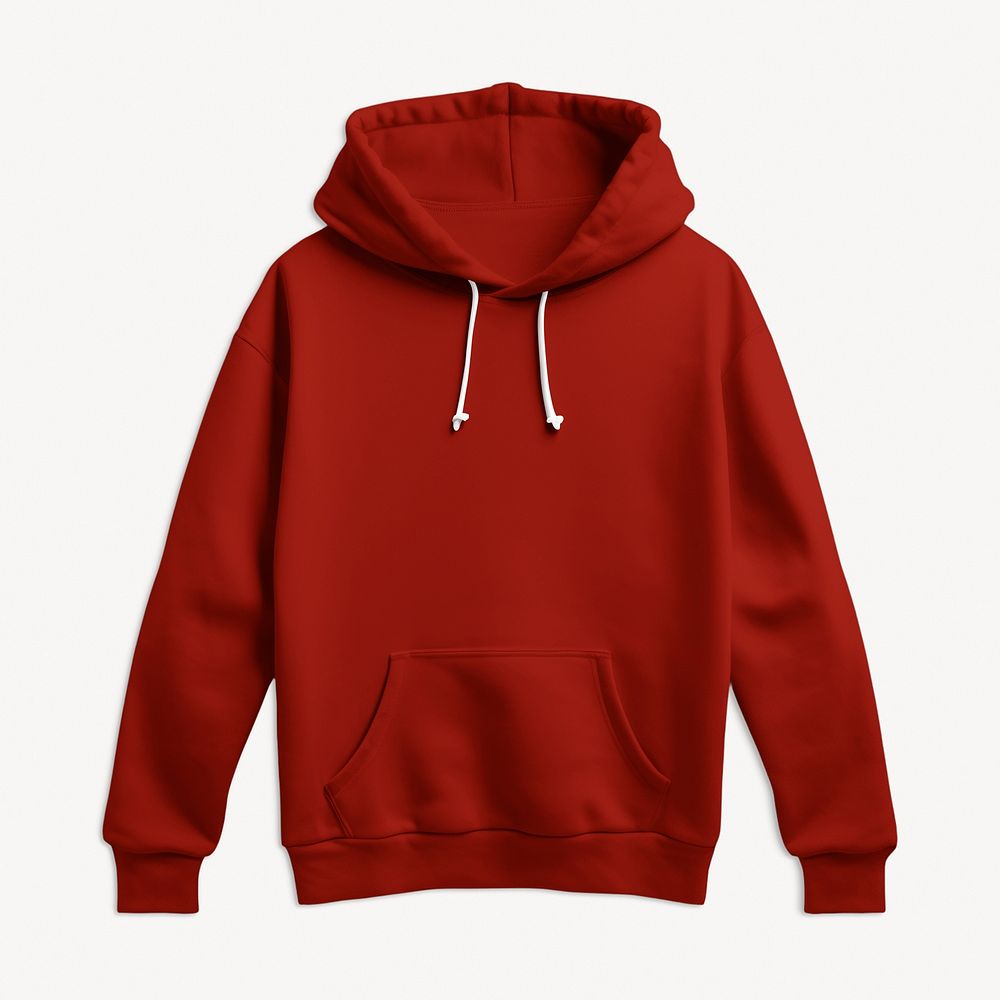 Red hoodie, street fashion