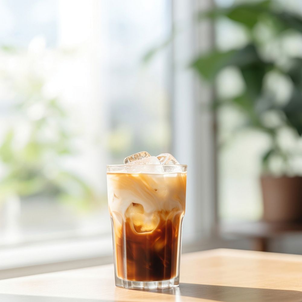 Vietnamese iced coffee drink glass refreshment. AI generated Image by rawpixel.